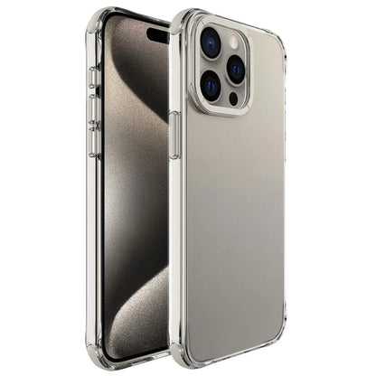For iPhone 15 Pro Max Cell Phone Case TPU+PC Cover with Metal Lens Frame