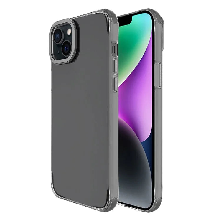 For iPhone 14 Plus Shockproof Cases Metal Lens Frame TPU+PC Phone Cover