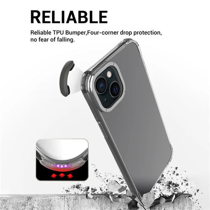 For iPhone 14 Plus Shockproof Cases Metal Lens Frame TPU+PC Phone Cover