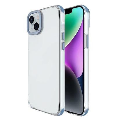 For iPhone 14 Plus Shockproof Cases Metal Lens Frame TPU+PC Phone Cover