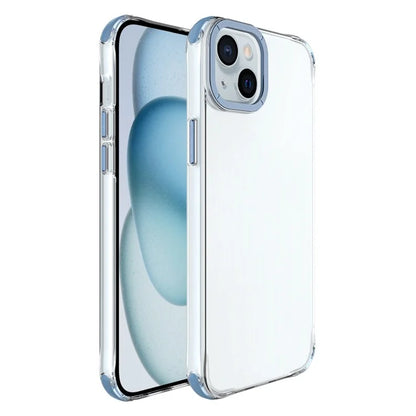 For iPhone 14 Plus Shockproof Cases Metal Lens Frame TPU+PC Phone Cover