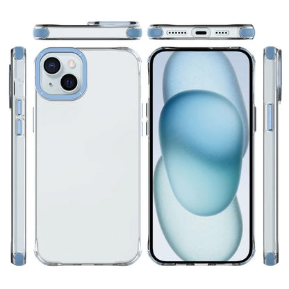 For iPhone 14 Plus Shockproof Cases Metal Lens Frame TPU+PC Phone Cover