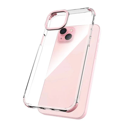 For iPhone 14 Plus Shockproof Cases Metal Lens Frame TPU+PC Phone Cover