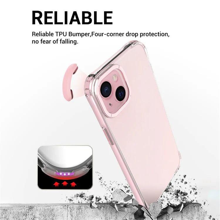 For iPhone 14 Plus Shockproof Cases Metal Lens Frame TPU+PC Phone Cover