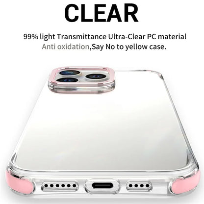 For iPhone 14 Pro Anti-drop Phone Case TPU+PC Cover with Metal Lens Frame
