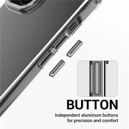 For iPhone 15 Plus TPU+PC Cases Anti-Scratch Phone Cover with Metal Lens Frame