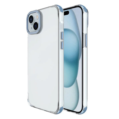 For iPhone 15 Plus TPU+PC Cases Anti-Scratch Phone Cover with Metal Lens Frame