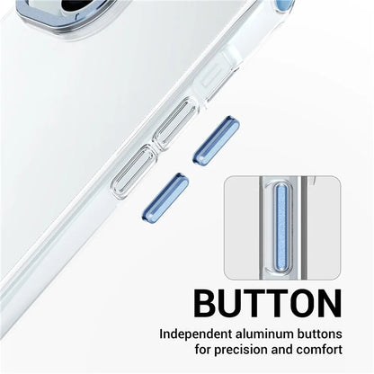 For iPhone 15 Plus TPU+PC Cases Anti-Scratch Phone Cover with Metal Lens Frame