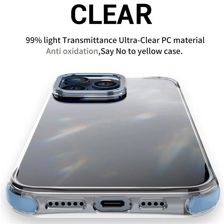 For iPhone 15 Pro TPU+PC Case Metal Lens Frame Shockproof Phone Cover