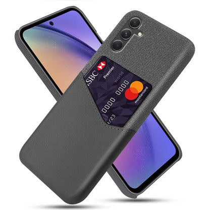 For Samsung Galaxy A55 5G Case Anti-Collision Card Slot PU Leather+PC Cell Phone Cover