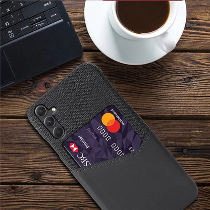 For Samsung Galaxy A55 5G Case Anti-Collision Card Slot PU Leather+PC Cell Phone Cover