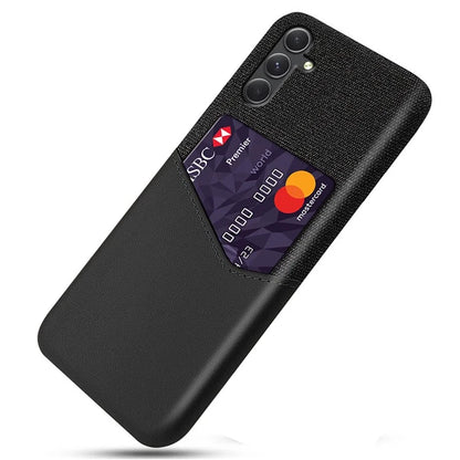 For Samsung Galaxy A35 5G Slim-Fit Case Cloth+PU Leather+PC Card Holder Phone Cover