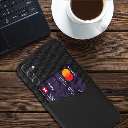 For Samsung Galaxy A35 5G Slim-Fit Case Cloth+PU Leather+PC Card Holder Phone Cover
