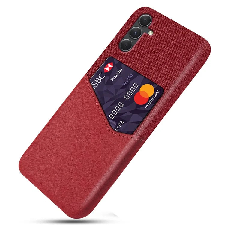 For Samsung Galaxy A35 5G Slim-Fit Case Cloth+PU Leather+PC Card Holder Phone Cover