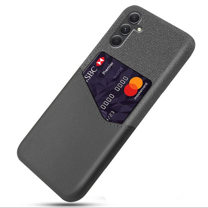 For Samsung Galaxy A35 5G Slim-Fit Case Cloth+PU Leather+PC Card Holder Phone Cover