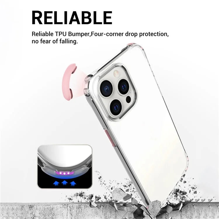 For iPhone 15 Pro Max Case Drop Proof TPU+PC Phone Cover (Big Lens Hole)