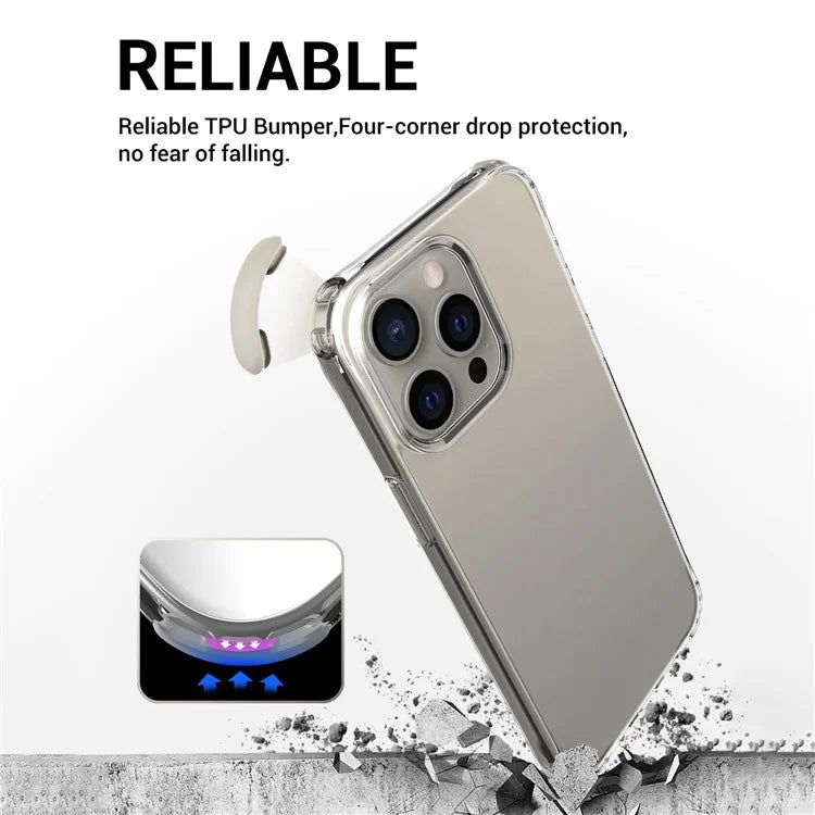 For iPhone 15 Pro Max Case Drop Proof TPU+PC Phone Cover (Big Lens Hole)