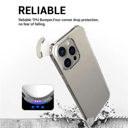 For iPhone 15 Pro Max Case Drop Proof TPU+PC Phone Cover (Big Lens Hole)