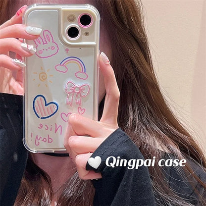 Embroidery Design Phone Case for iPhone 13 TPU Phone Shell Anti-Scratch Cover