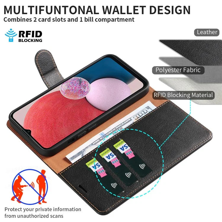 For Samsung Galaxy A05s 4G Case Magnetic RFID Blocking Leather Phone Wallet Cover