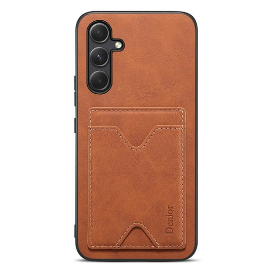 DENIOR For Samsung Galaxy A55 5G Case Card Slot Leather Coated TPU Phone Cover