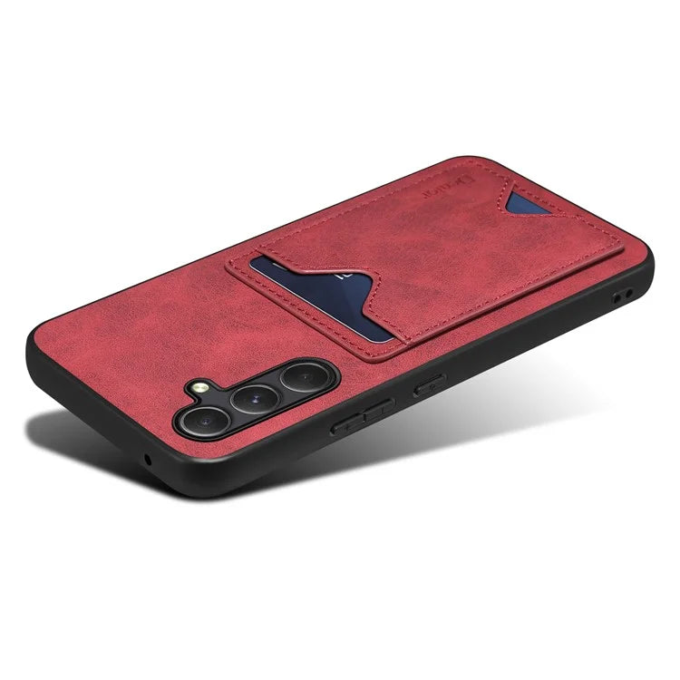 DENIOR For Samsung Galaxy A55 5G Case Card Slot Leather Coated TPU Phone Cover