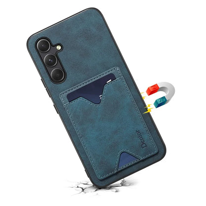 DENIOR For Samsung Galaxy A55 5G Case Card Slot Leather Coated TPU Phone Cover