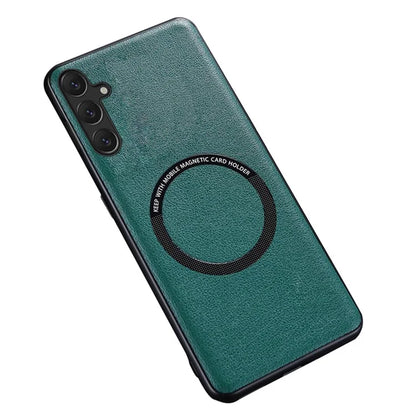 For Samsung Galaxy A25 5G (Global) (161.0 x 76.5 x 8.3mm) Back Case Magnetic Leather+TPU Phone Cover