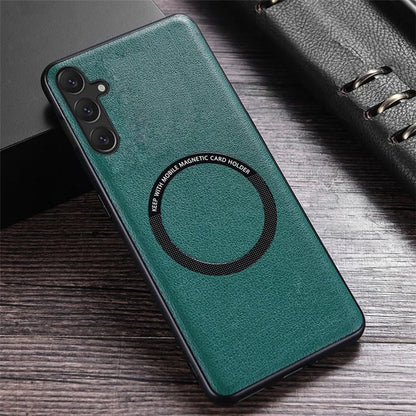 For Samsung Galaxy A25 5G (Global) (161.0 x 76.5 x 8.3mm) Back Case Magnetic Leather+TPU Phone Cover