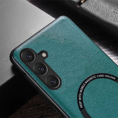 For Samsung Galaxy A25 5G (Global) (161.0 x 76.5 x 8.3mm) Back Case Magnetic Leather+TPU Phone Cover