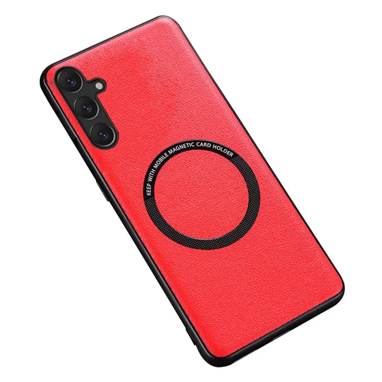 For Samsung Galaxy A25 5G (Global) (161.0 x 76.5 x 8.3mm) Back Case Magnetic Leather+TPU Phone Cover