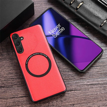 For Samsung Galaxy A25 5G (Global) (161.0 x 76.5 x 8.3mm) Back Case Magnetic Leather+TPU Phone Cover