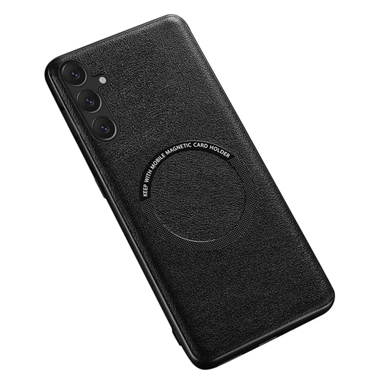 For Samsung Galaxy A25 5G (Global) (161.0 x 76.5 x 8.3mm) Back Case Magnetic Leather+TPU Phone Cover