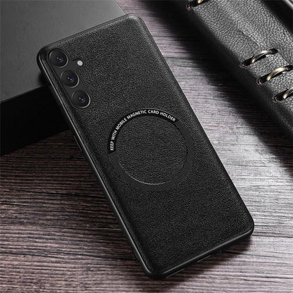 For Samsung Galaxy A25 5G (Global) (161.0 x 76.5 x 8.3mm) Back Case Magnetic Leather+TPU Phone Cover