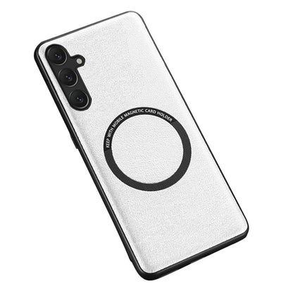 For Samsung Galaxy A25 5G (Global) (161.0 x 76.5 x 8.3mm) Back Case Magnetic Leather+TPU Phone Cover
