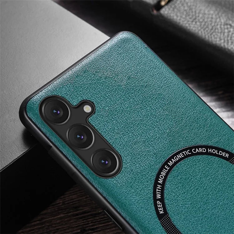 For Samsung Galaxy A25 5G (Global) (161.0 x 76.5 x 8.3mm) Back Case Magnetic Leather+TPU Phone Cover