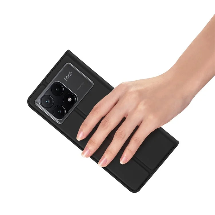 DUX DUCIS Skin Pro Series For Xiaomi Poco X6 Pro 5G / Redmi K70E 5G Leather Phone Case with Card Slot