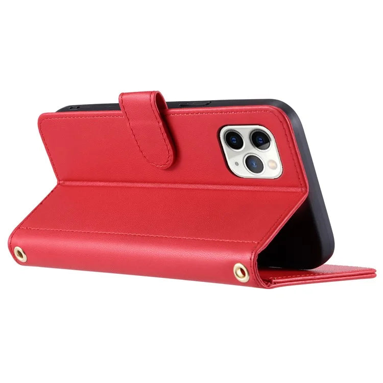 For iPhone 11 Pro Wallet Case Rhombus Grid Crossbody Leather Phone Cover