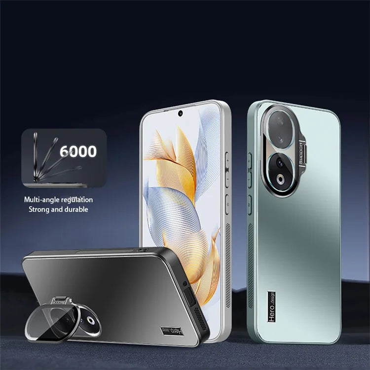 For Honor 90 Pro Case with Camera Lens Film Kickstand Phone Back Cover