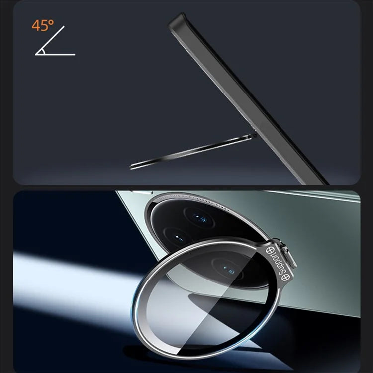 For vivo X100 5G Slim-Fit Case TPU+PC Phone Cover Zinc Alloy Kickstand Phone Shell