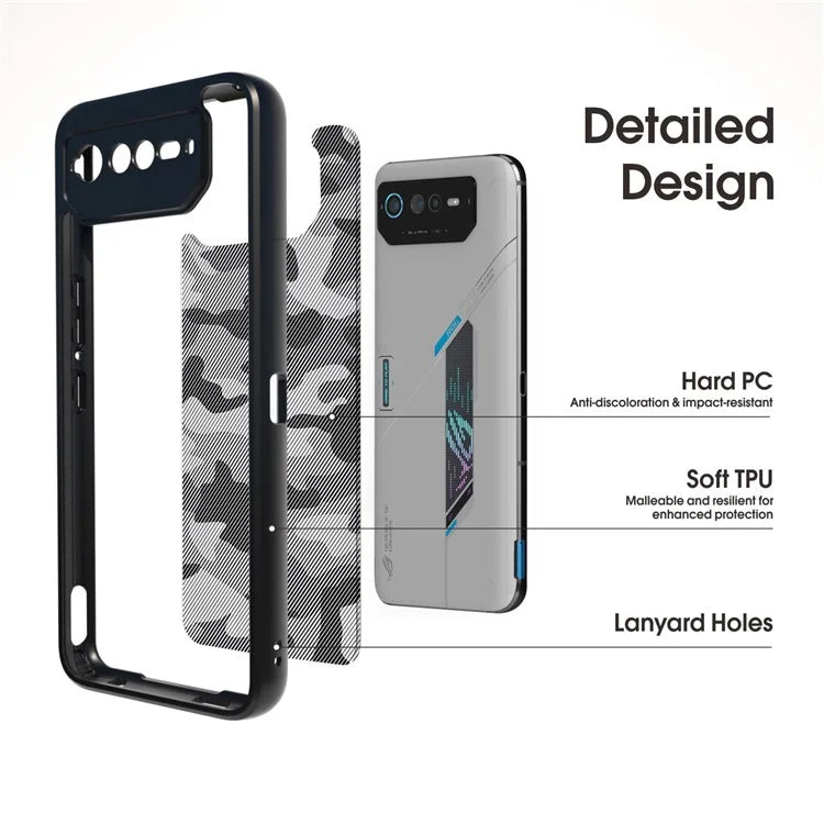 IBMRS For Asus ROG Phone 6 5G / Phone 6 Pro 5G / Phone 6D 5G Case Hard PC Back+Soft TPU Frame Protective Cover