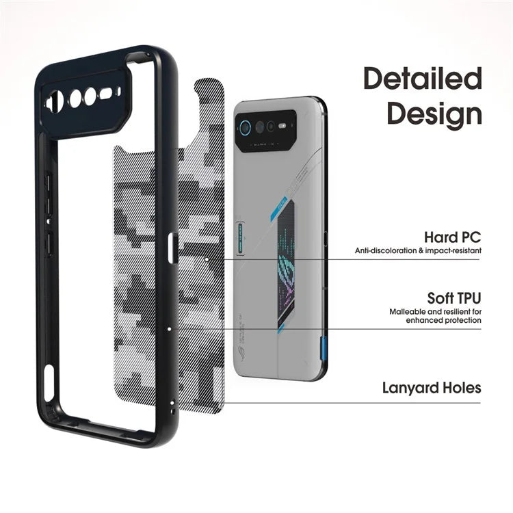 IBMRS For Asus ROG Phone 6 5G / Phone 6 Pro 5G / Phone 6D 5G Case Hard PC Back+Soft TPU Frame Protective Cover