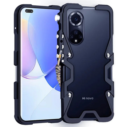 For Huawei nova 9 Pro / nova 8 Pro 5G / nova 12 Pro 5G / nova 12 Ultra 5 Case Aluminium Alloy Anti-fall Phone Cover with Strap