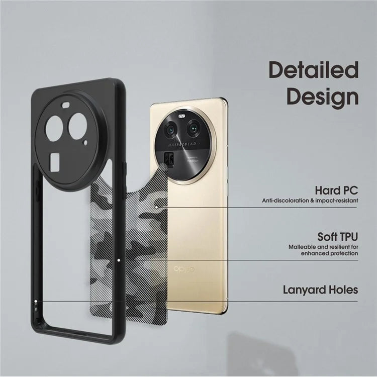 IBMRS Phone Case for Oppo Find X6 Slim-Fit Phone Cover Soft TPU+Hard PC Shell
