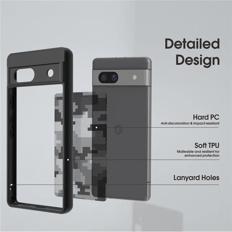 IBMRS Smartphone Cover for Google Pixel 7a Shockproof TPU+PC Phone Shell Case