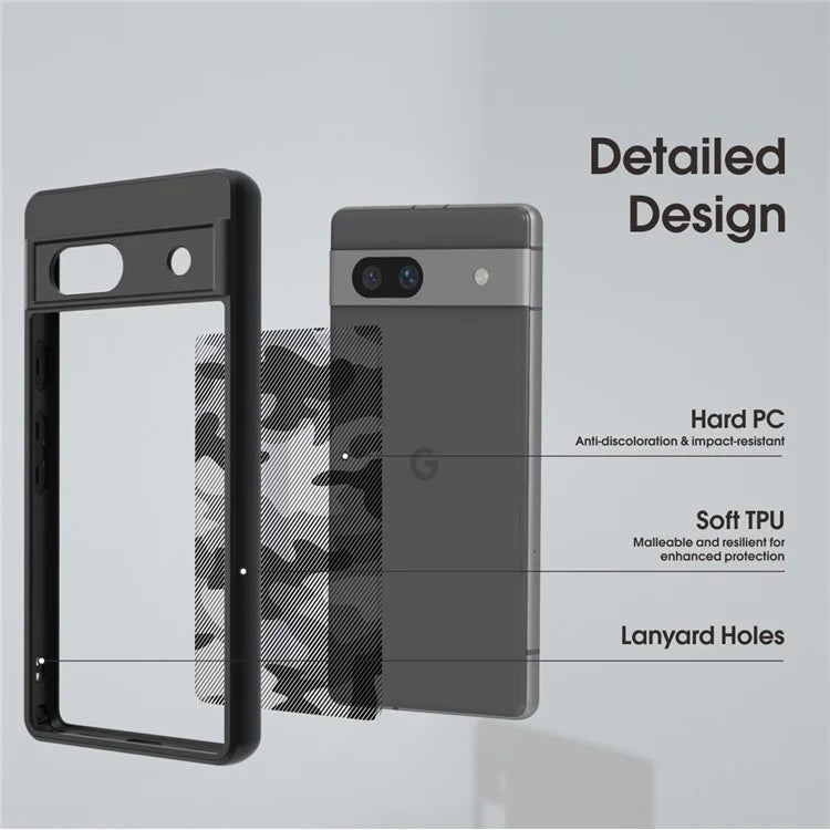 IBMRS Smartphone Cover for Google Pixel 7a Shockproof TPU+PC Phone Shell Case