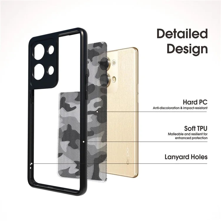 IBMRS Phone Case for Oppo Reno9 Pro 5G / Reno9 5G Raised Bezel TPU+PC Phone Cover