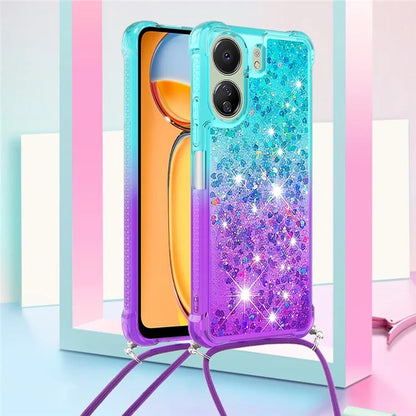 YB Quicksand Series-6 for Xiaomi Redmi 13C 4G / Poco C65 4G TPU Phone Case with Lanyard