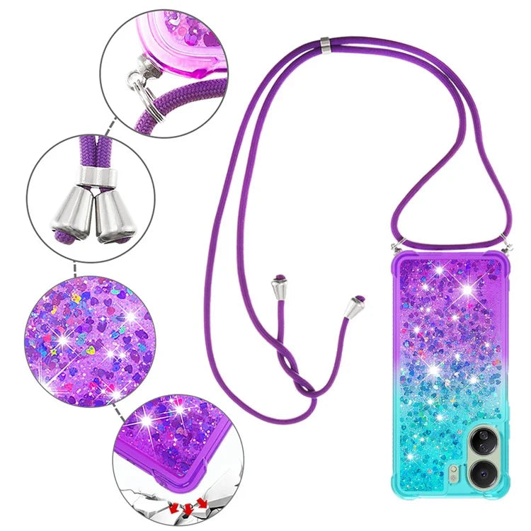 YB Quicksand Series-6 for Xiaomi Redmi 13C 4G / Poco C65 4G TPU Phone Case with Lanyard