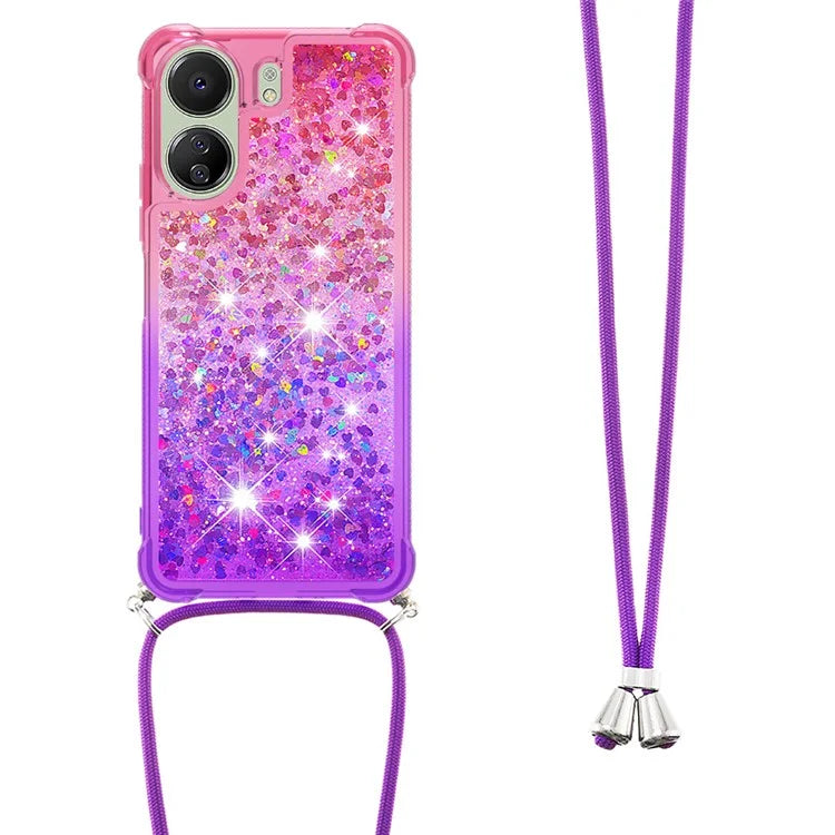 YB Quicksand Series-6 for Xiaomi Redmi 13C 4G / Poco C65 4G TPU Phone Case with Lanyard
